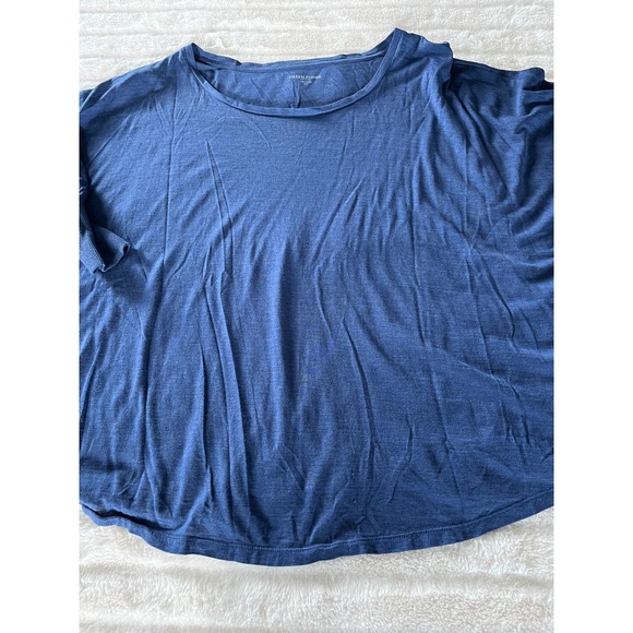 Eileen Fisher Tops - Eileen‎ Fisher Navy Short Sleeve T Petite Small